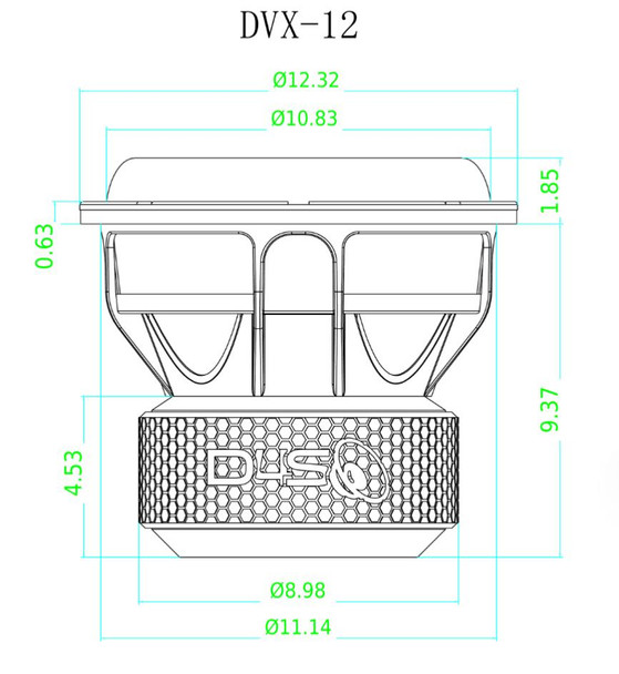  DOWN4SOUND | DVX 12" SUBWOOFER | D2 | 1700W RMS 
