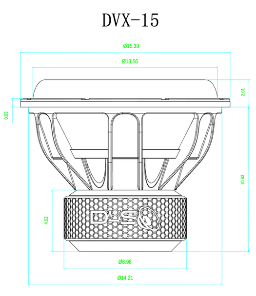 DOWN4SOUND | DVX 15" SUBWOOFER | D4 | 1700W RMS