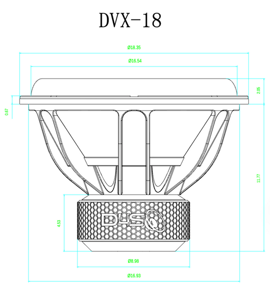 DOWN4SOUND | DVX 18" SUBWOOFER | D2 | 1700W RMS