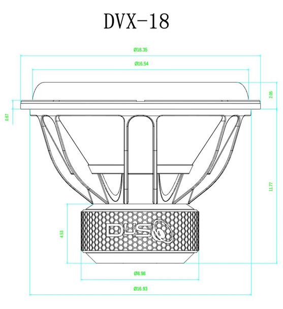  DOWN4SOUND | DVX 18" SUBWOOFER | D2 | 1700W RMS 