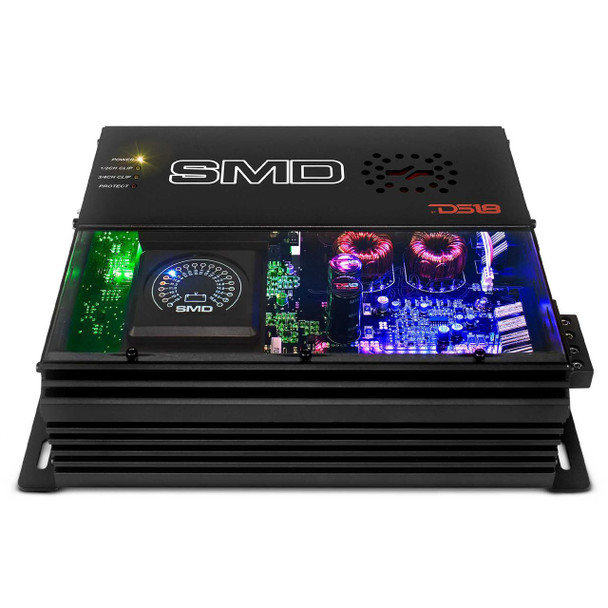  SMD 4-Channel Class AB Amplifier with VM-1 Voltmeter and Digital LED Lights 4 x 200W at 2-ohm - Steve Meade Designs 