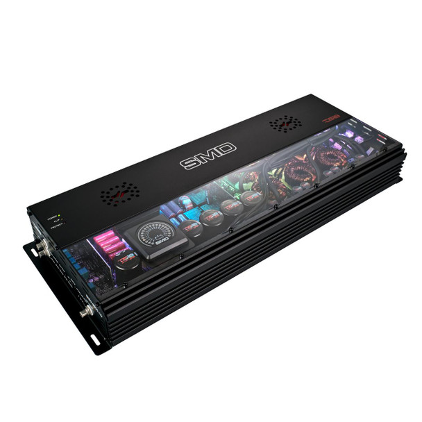 SMD Monoblock Amplifier with VM-1 Voltmeter and Digital LED Lights 8500W RMS at 1-ohm - Steve Meade Designs