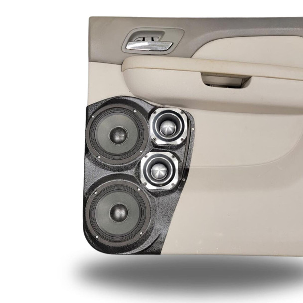 DOWN4SOUND PODS DOWN4SOUND Dual 6.5" and Dual 4" Speaker Pods for the Rear Door of a 07-14 GM Full Size Truck Upper Handle