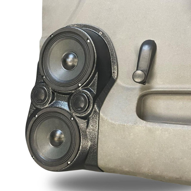 DOWN4SOUND PODS DOWN4SOUND Dual 6.5" and Dual Tweeter Speaker Pods for the Front Door of a 10-13 Chevrolet Silverado-GMC Sierra Lower Handle Manual Window