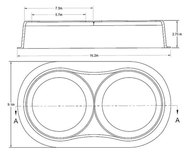 DOWN4SOUND PODS DOWN4SOUND Custom Speaker Pods Brand - Dual 6.5" Universal Flat Speaker Pods for any flat mounting location
