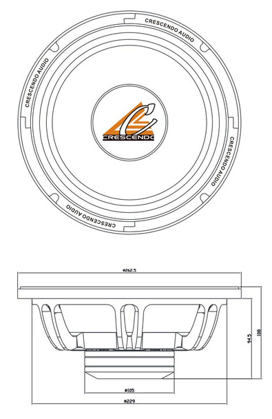 Crescendo Audio UN-10| 10" LOUDSPEAKER - 8 OHM