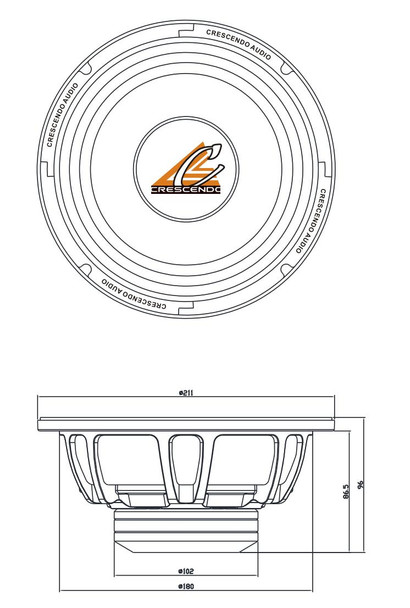 Crescendo Audio UN-8| 8" LOUDSPEAKER - 4 OHM