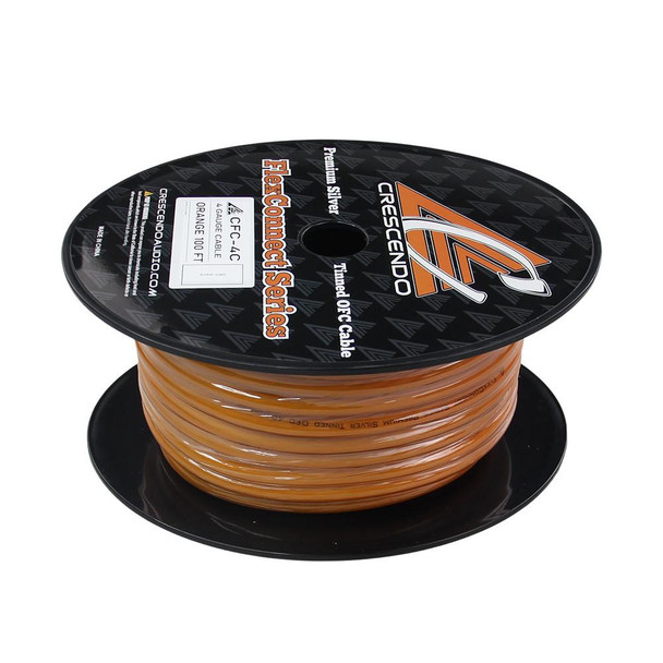 Crescendo Audio FlexConnect OFC 4 Gauge ORANGE (100FT Spool)