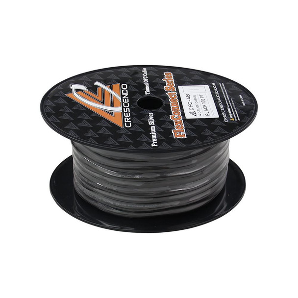 Crescendo Audio FlexConnect OFC 4 Gauge BLACK (100FT Spool) 
