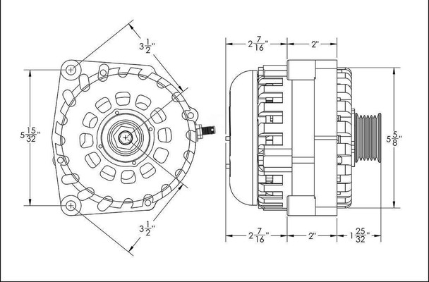  400 Amp GREEN Billet Alternator for 14-18 GM Truck 