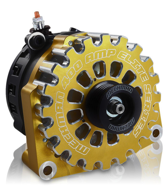  High Output 400A large case BILLET alternator for 2001-2007 GM truck 6.6l Diesel - side output stud - GOLD 