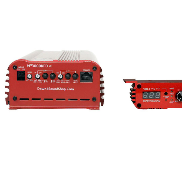 DOWN4SOUND | MM3000KFD V2 (MINI MAXX) - RED | 3000W RMS MINI | FULL BRIDGE AMPLIFIER