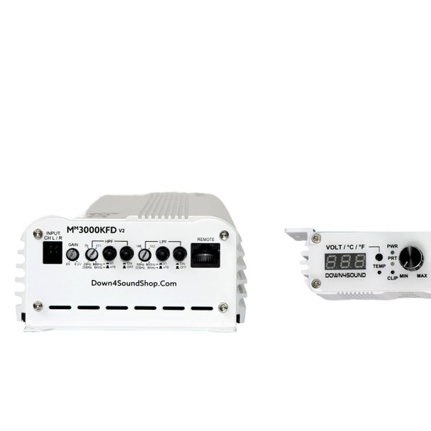 DOWN4SOUND | MM3000KFD V2 (MINI MAXX) - WHITE GLOSS | 3000W RMS MINI | FULL BRIDGE AMPLIFIER