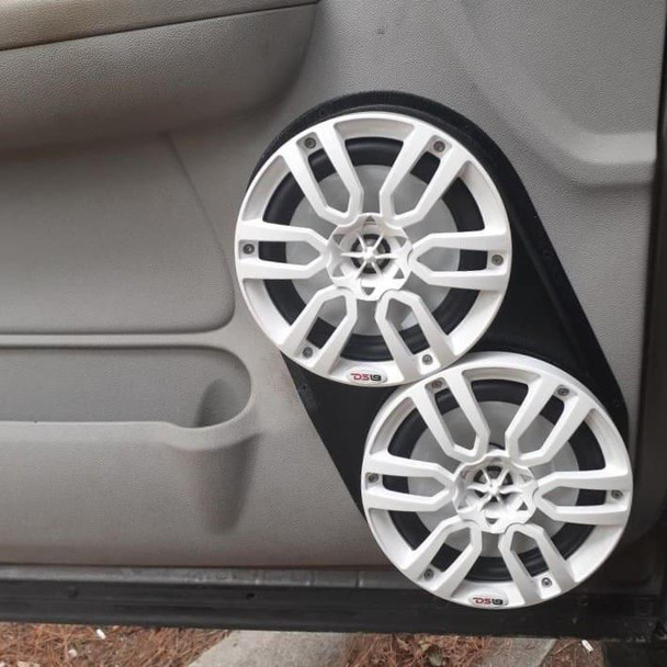  DOWN4SOUND PODS | DUAL 8" SPEAKER PODS FOR THE FRONT DOOR OF A 07-09 GM FULL SIZE TRUCK UPPER HANDLE 