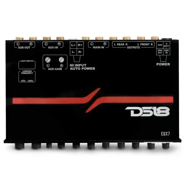  DS18 AUDIO | High Volt 7-Band Equalizer with High Level Input and Auto Turn On 