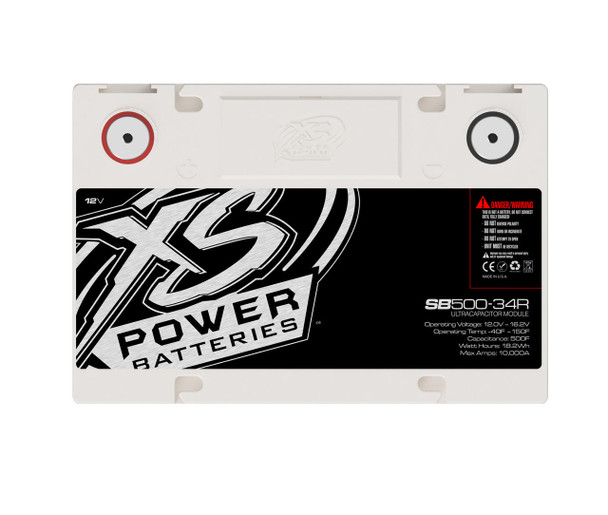 XS Power SB500-34R - 12V Super Capacitor Bank, Group 34R, Max Power 4,000W, 500 Farad