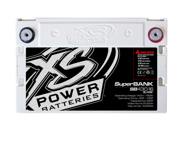 XS Power SB430-16 - 16V Super Capacitor Bank, Group 34, Max Power 4,000W, 430 Farad