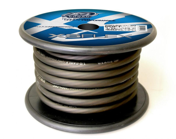 1/0 Cable, 100percent Oxygen Free Tinned Copper, Iced Black, 50ft Spool