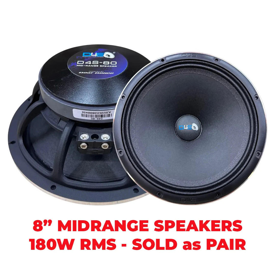 DOWN4SOUND PRO AUDIO 6.5" D4S60 V2 Midrange 180W RMS 4 OHM PAIR