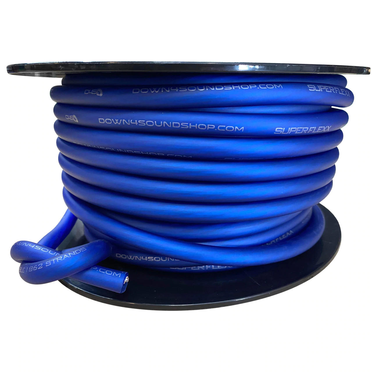 DOWN4SOUND | 4G TINNED OFC WIRE (BLUE) | BY THE FOOT - Down4Sound Shop