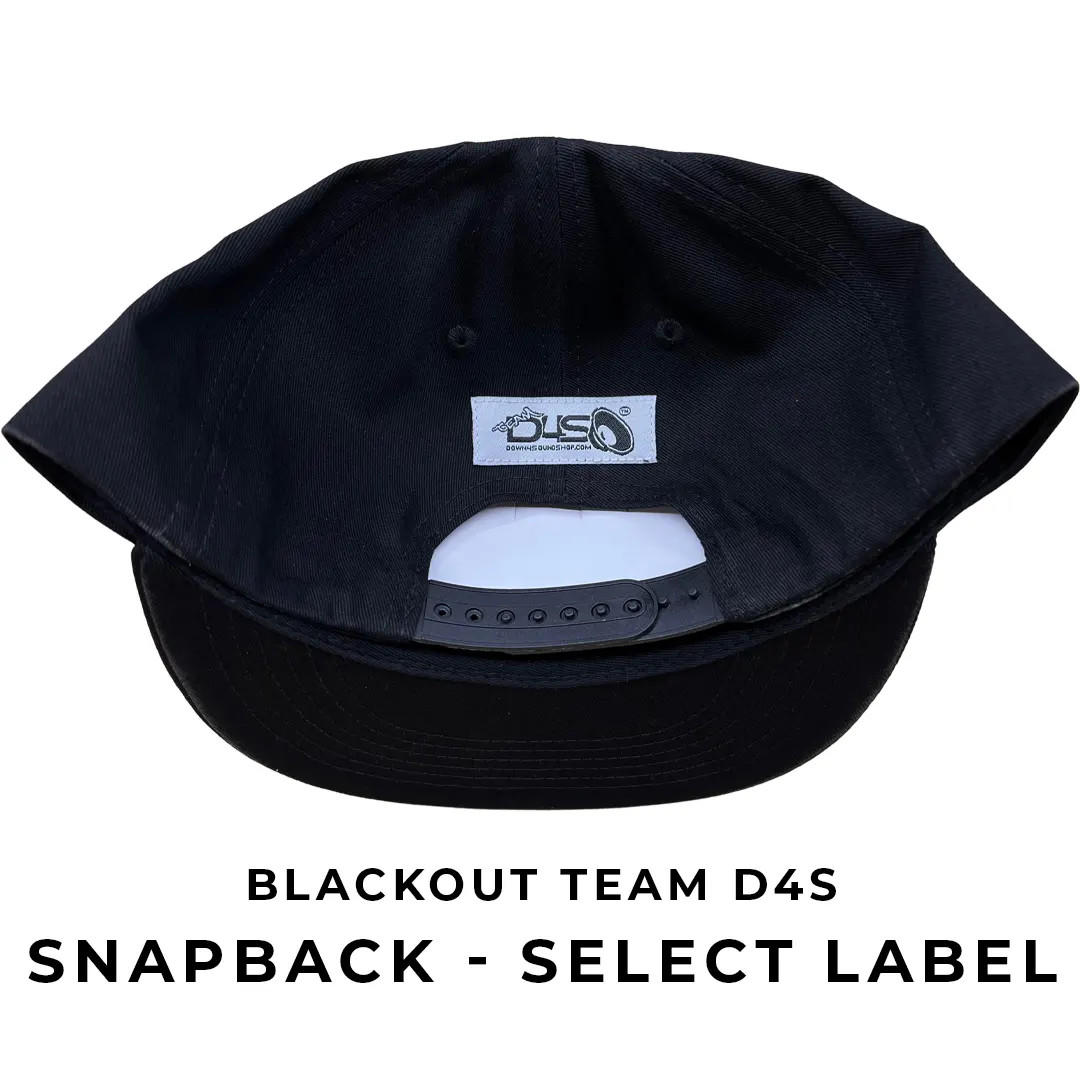 TEAM D4S Blackout Select Label SNAP BACK SLIGHT CURVED BILL Hat