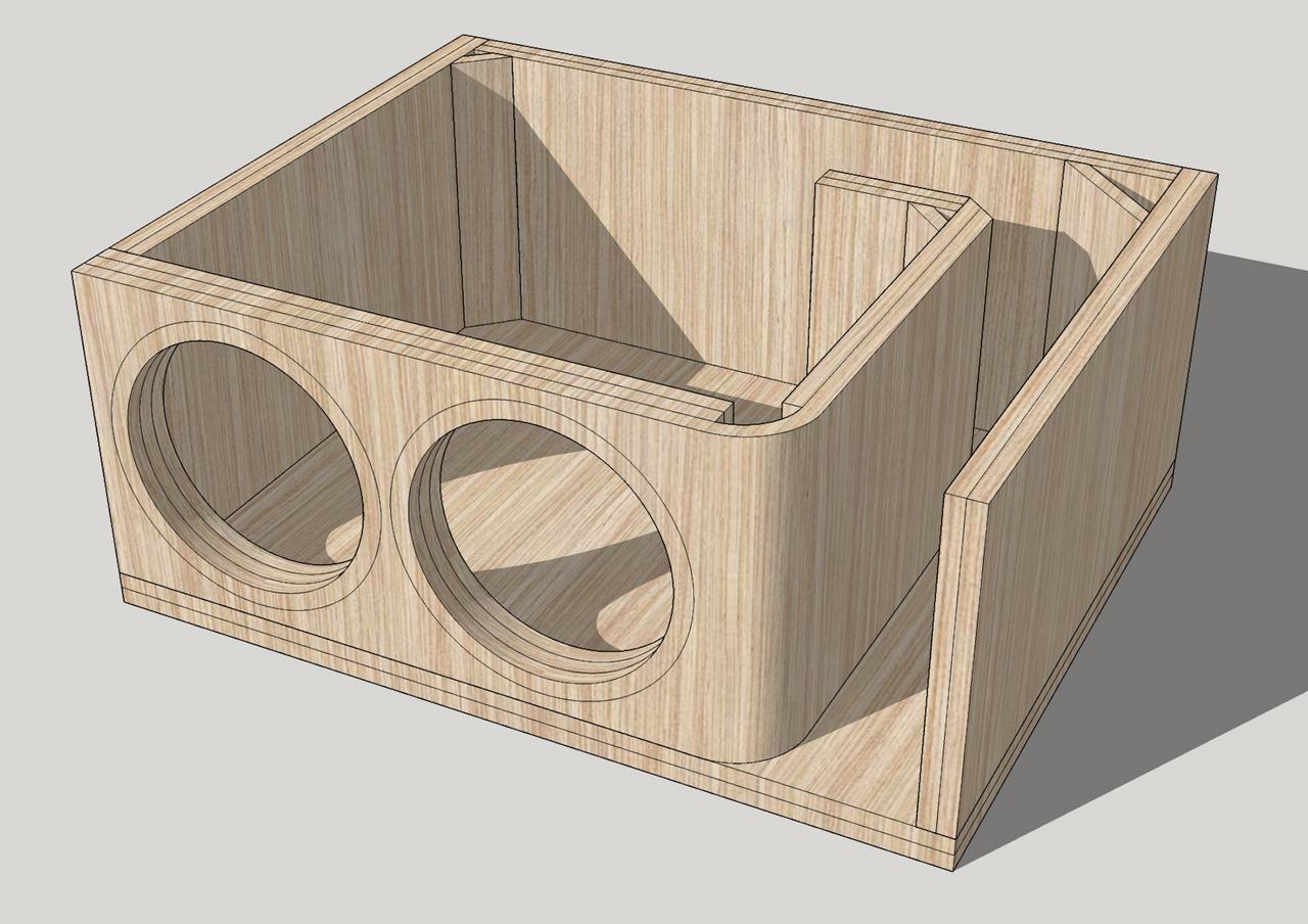 12 Inch Twin Sub Box Down4sound PRO-FAB HD3- 12 Sub Box Dual HD 12 - Main Image