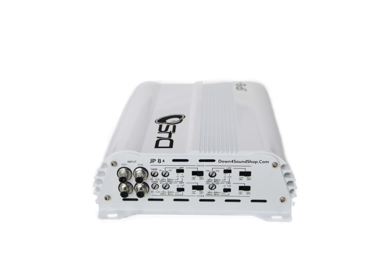 DOWN4SOUND JP84 - WHITE GLOSS | 400W RMS 4CH AMPLIFIER