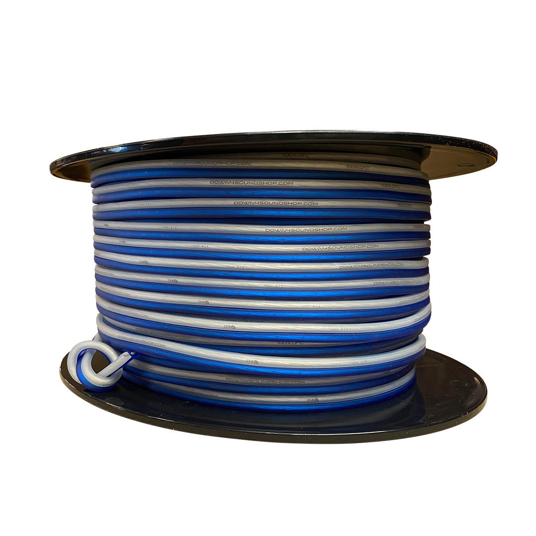 Down4Sound 250' 14G OFC Speaker Wire (Blue&Clear) - Down4Sound Shop