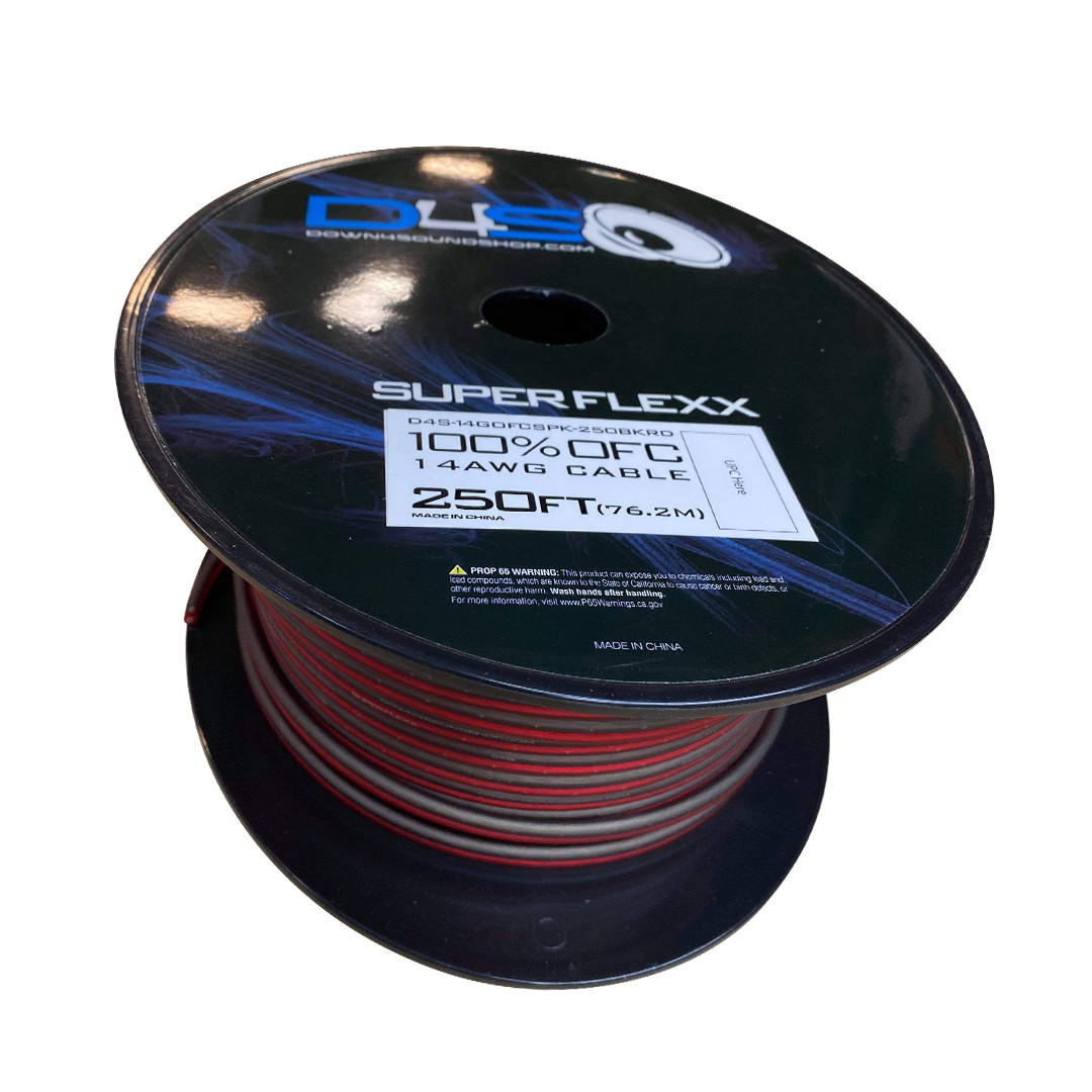 DOWN4SOUND | 250FT 14G OFC SPEAKER WIRE (BLACK&RED) - Down4Sound Shop