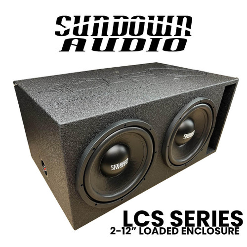 DUAL 12 INCH 600W SUNDOWN AUDIO LCS SERIES LOADED VENTED ENCLOSURE
