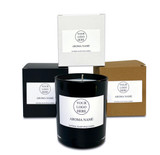 Wholesale,  Heaven Scent Heaven Scent bespoke label 20cl black glass candle made with natural, soy, vegan wax and fragrance & essential oils.