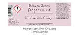 Wholesale bespoke label, 10ml fragrance oil for oil burners, room scenters, candle making, pot pourri and massage oil. Made in England. Pink Botanical - Heaven Scent Branded Reed Labels