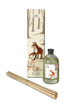 Wholesale, wild illustrated box/label 100ml clear bottle reed diffuser kit, made with an alcohol-free base blended with essential/fragrance oils. Aroma: Orange & Neroli. Illustration: Fox & Forest