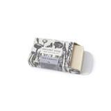 Wholesale, bespoke label, 100g Black Pomegranate palm free soap bar, made in England in a beautifully illustrated coloured box.