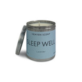Wholesale, wellbeing range natural, soy, vegan 200ml travel tin candle, blended with essential oils. Sleep Well: Lavender