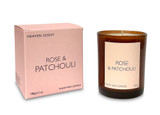 Wholesale, bespoke label 20cl amber glass candle made with natural, soy, vegan wax and fragrance & essential oils. Rose & Patchouli