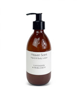Wholesale, bespoke label 250ml brown glass bottle with pump, 99% natural almond oil, shea butter, argan oil base, hand & body lotion, essential oil. Aroma: Lavender & Bergamot