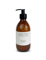 Wholesale, bespoke label 250ml brown glass bottle with pump, 99% natural almond oil, shea butter, argan oil base, hand & body lotion, essential oil. Aroma: Sea Salt & Spray