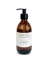 Wholesale, CLASSIC RANGE 250ml brown glass bottle with pump, vegan shower, hand, body gel wash, essential oil. HEAVEN SCENT. Aroma: Lavender & Bergamot