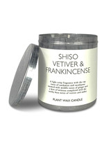 200ml Ceramic Candle Refil Tin made with natural, soy, vegan wax and fragrance & essential oils. Aroma: Shiso, vetiver, & Frankincense
