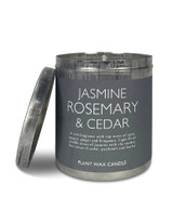 200ml Ceramic Candle Refil Tin made with natural, soy, vegan wax and fragrance & essential oils. Aroma: Jasmine, Rosemary & Cedar