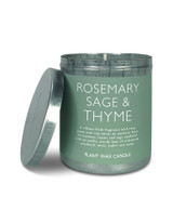 200ml Ceramic Candle Refil Tin made with natural, soy, vegan wax and fragrance & essential oils. Aroma: Rosemary, Sage & Thyme