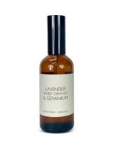 Wholesale, Heritage range brown glass bottle room spray, blended with essential oils. Lavender, Sweet Orange & Geranium