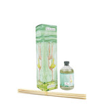 Heaven Scent 100ml Illustrated Coastal Range Reed Diffuser in an illustrated box with natural reed sticks. Aroma: Sea & Shore  Illustration: Diving Girl