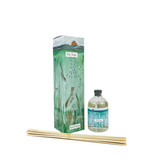 Heaven Scent 100ml Illustrated Coastal Range Reed Diffuser in an illustrated box with natural reed sticks. Aroma: Sea Sage  Illustration: Diving Seals and Lifeboat