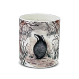 Wholesale, illustrated bone china pot, soy, pharmacy jar candle, blended with fine quality fragrance oils. Picture: Badger Aroma: Oakwood & Bergamot