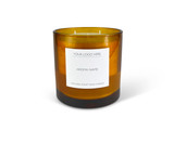 Wholesale, bespoke label large 12x12cm Amber 3-wick candles made with natural, soy, vegan wax and fragrance & essential oils, in a gift box with ribbon.