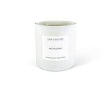 Wholesale, bespoke label large white matt 12x12cm 3-wick candles made with natural, soy, vegan wax and fragrance & essential oils, in a plain box.