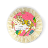 Heaven Scent's natural 45g vegan, natural pebble soaps are made in the UK and complement our Jungle Illustrated range of candles and diffusers. Aroma: Black Pomegranate;  Illustration: Leopard