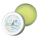 Heaven Scent 10ml Organic Base Lip Balms are made in Britain and blended with flavoured oils and Melissa Oil, with beautiful Coastal illustrated labels. Flavour: Peaches & Cream;  Illustration: Fisherman & Cormorant